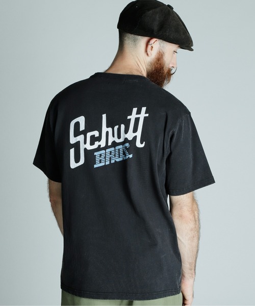 Schott(ショット)の「Schott/ショット/SNOWWASH T-SHIRT Schott BROS./スノーウォッシュ Tシャツ ショットブロス(Tシャツ/カットソー・メンズ・グレー/ブラック/ベージュ・2XL/XL/L/M)」の4枚目の写真