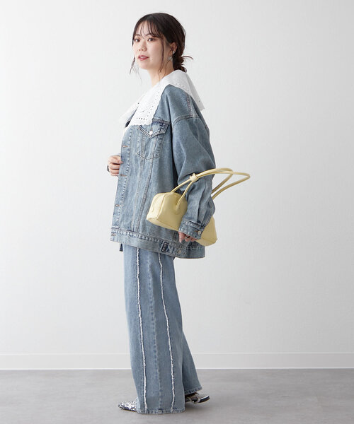 Remind me and forever(リマインドミーアンドフォーエバー)の「【春のキーワード/デニム】ヴィンテージライクBIGジャケット(デニムジャケット・レディース・ブルー/ブラック・FREE)」の16枚目の写真
