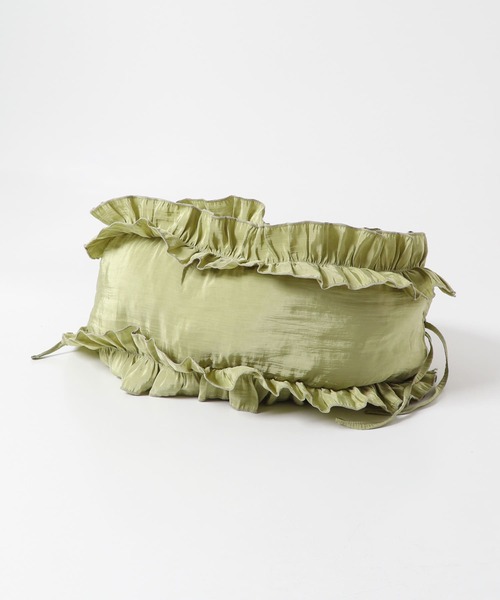 KBF(ケイビーエフ)の「フリルギャザーBAG(ショルダーバッグ・レディース・アイボリー/チャコールグレー/グリーン・ONE)」の15枚目の写真