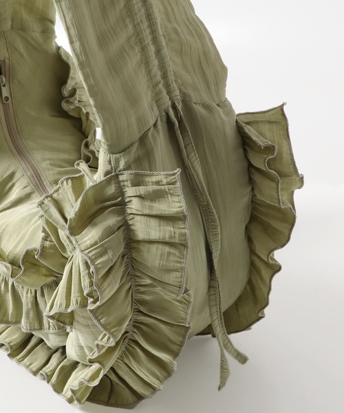 KBF(ケイビーエフ)の「フリルギャザーBAG(ショルダーバッグ・レディース・アイボリー/チャコールグレー/グリーン・ONE)」の17枚目の写真