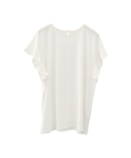 aquagarage（アクアガレージ）の「接触冷感ポンチフリルカットソー（Tシャツ/カットソー・レディース・カーキオリーブ/グリーン/ブラック/ブルー/オフホワイト・M）」の8枚目の写真