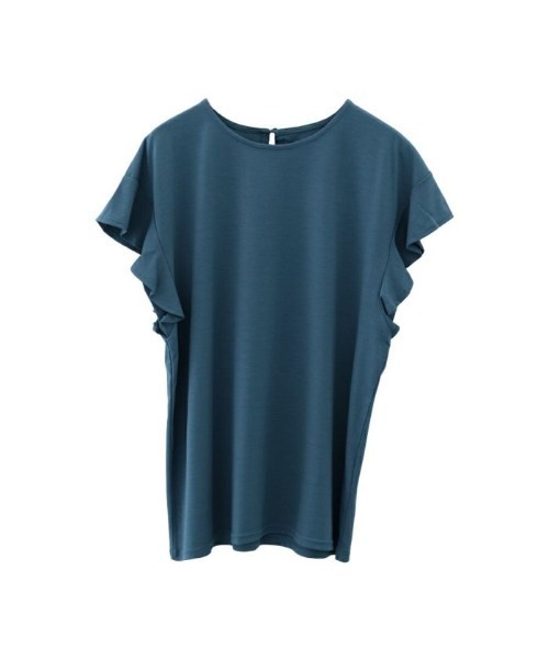 aquagarage（アクアガレージ）の「接触冷感ポンチフリルカットソー（Tシャツ/カットソー・レディース・カーキオリーブ/グリーン/ブラック/ブルー/オフホワイト・M）」の10枚目の写真