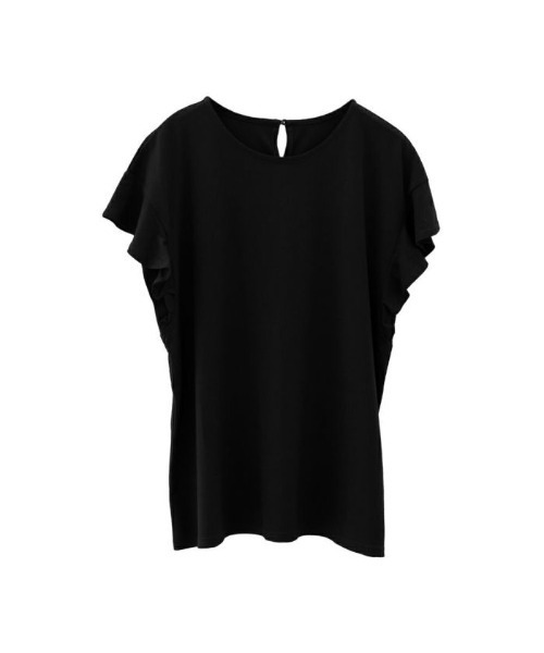 aquagarage（アクアガレージ）の「接触冷感ポンチフリルカットソー（Tシャツ/カットソー・レディース・カーキオリーブ/グリーン/ブラック/ブルー/オフホワイト・M）」の11枚目の写真