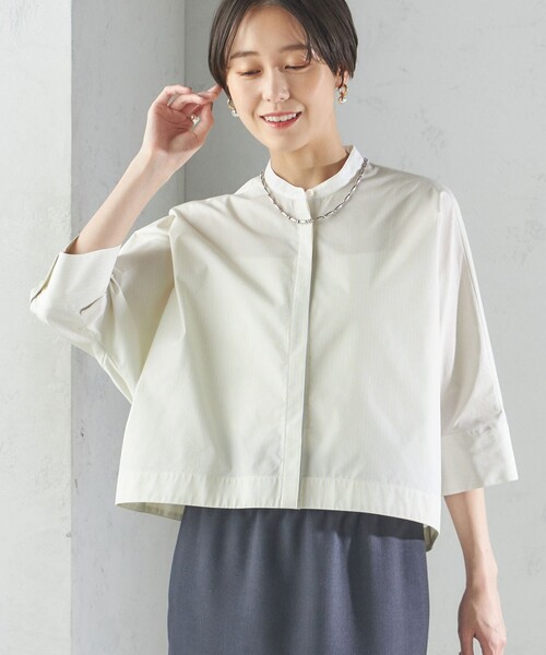 未使用 シップス 日本製 ストライプ柄 ノースリーブ ブラウス ONE SIZE グリーン系 SHIPS シャツ レディース 古着 中古 SHIPS - 未使用 シップス 日本製 ストライプ柄 ノースリーブ