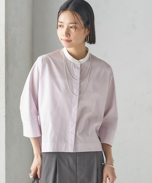 セール】〈手洗い可能〉ストライプ 羽織 シャツ（シャツ