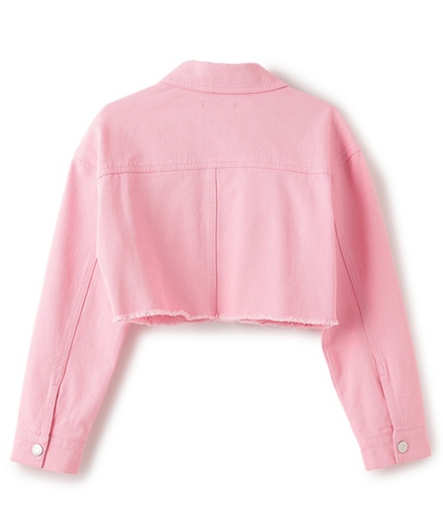 by LOVEiT（バイラビット）の「【ニコ☆プチ掲載】Gジャン（デニムジャケット・キッズ・ピンク/サックスブルー・150cm/120cm/130cm/140cm/160cm）」の3枚目の写真