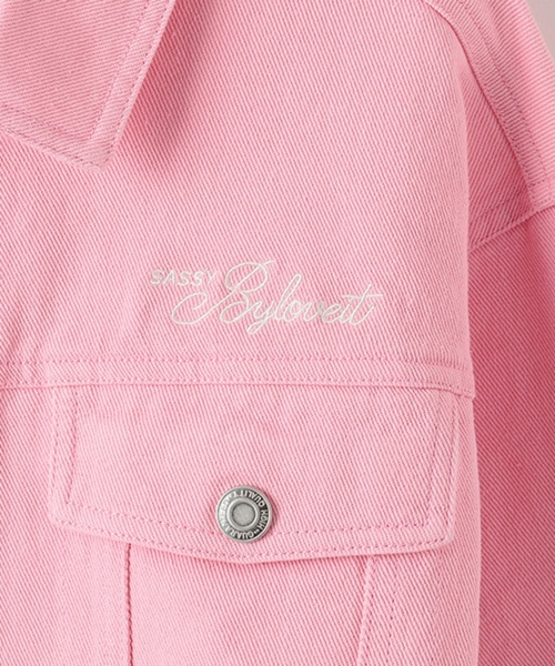 by LOVEiT（バイラビット）の「【ニコ☆プチ掲載】Gジャン（デニムジャケット・キッズ・ピンク/サックスブルー・150cm/120cm/130cm/140cm/160cm）」の5枚目の写真