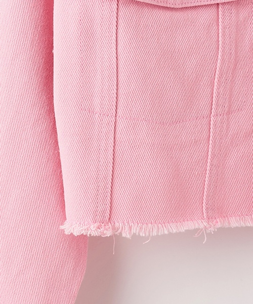 by LOVEiT（バイラビット）の「【ニコ☆プチ掲載】Gジャン（デニムジャケット・キッズ・ピンク/サックスブルー・150cm/120cm/130cm/140cm/160cm）」の6枚目の写真