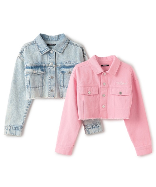 by LOVEiT（バイラビット）の「【ニコ☆プチ掲載】Gジャン（デニムジャケット・キッズ・ピンク/サックスブルー・150cm/120cm/130cm/140cm/160cm）」の9枚目の写真