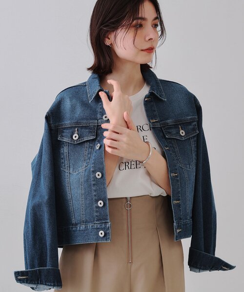 セール】ストレッチデニムジャケット【洗濯機洗い可】（デニム