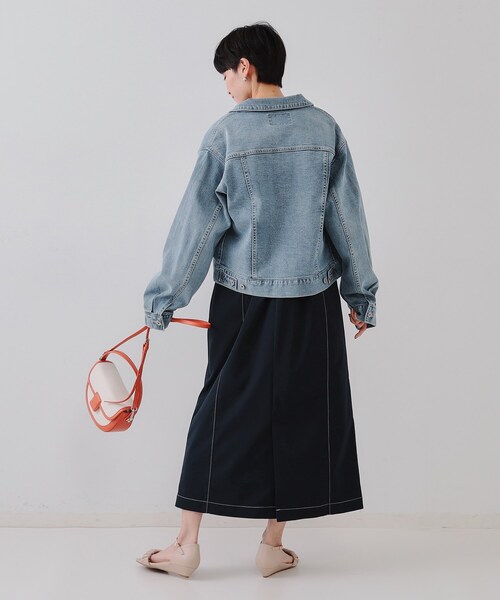 OPAQUE.CLIP（オペークドットクリップ）の「ストレッチデニムジャケット【洗濯機洗い可】（デニムジャケット・レディース・ネイビー/ブルー系その他/ブルー・40/38）」の12枚目の写真