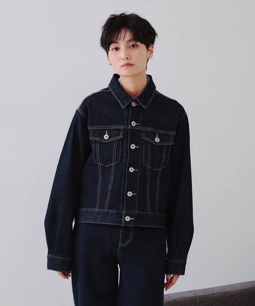 OPAQUE.CLIP（オペークドットクリップ）の「ストレッチデニムジャケット【洗濯機洗い可】（デニムジャケット・レディース・ネイビー/ブルー系その他/ブルー・40/38）」の22枚目の写真