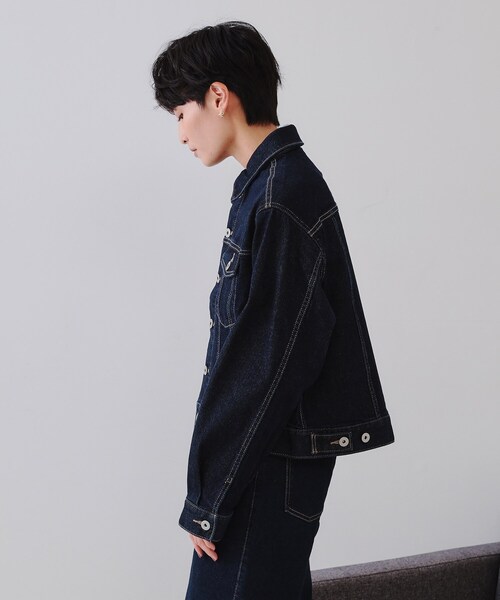 セール】ストレッチデニムジャケット【洗濯機洗い可】（デニム