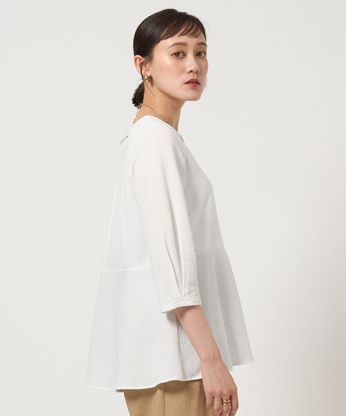 新品 greenlabelrelaxingサッカーペプラムプルオーバーカットソー UNITED ARROWS green label relaxing｜サッカー ペプラム プル
