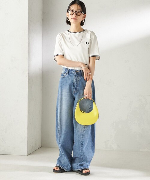 FRED PERRY(フレッドペリー)の「FRED PERRY:M1588 TWIN TIPPED TEE(Tシャツ/カットソー・レディース・ブラック/ダークグレー/グリーン/ネイビー/ライトブルー/ダークブルー/チャコールグレー/コバルトブルー/ホワイト・ONE SIZE)」の10枚目の写真