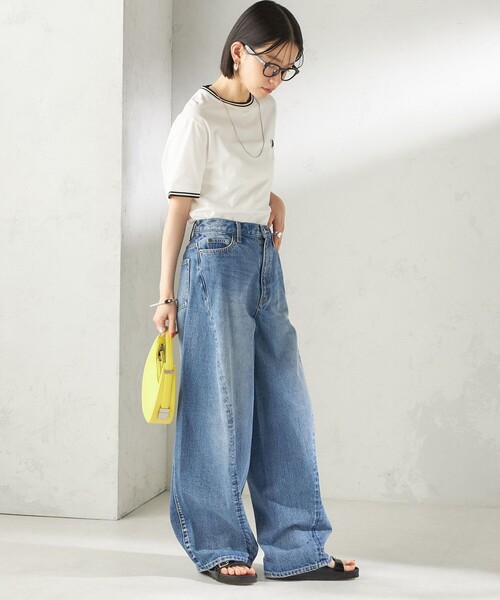 FRED PERRY(フレッドペリー)の「FRED PERRY:M1588 TWIN TIPPED TEE(Tシャツ/カットソー・レディース・ブラック/ダークグレー/グリーン/ネイビー/ライトブルー/ダークブルー/チャコールグレー/コバルトブルー/ホワイト・ONE SIZE)」の13枚目の写真