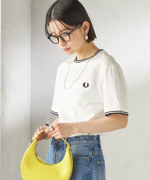 FRED PERRY(フレッドペリー)の「FRED PERRY:M1588 TWIN TIPPED TEE(Tシャツ/カットソー・レディース・ブラック/ダークグレー/グリーン/ネイビー/ライトブルー/ダークブルー/チャコールグレー/コバルトブルー/ホワイト・ONE SIZE)」の15枚目の写真