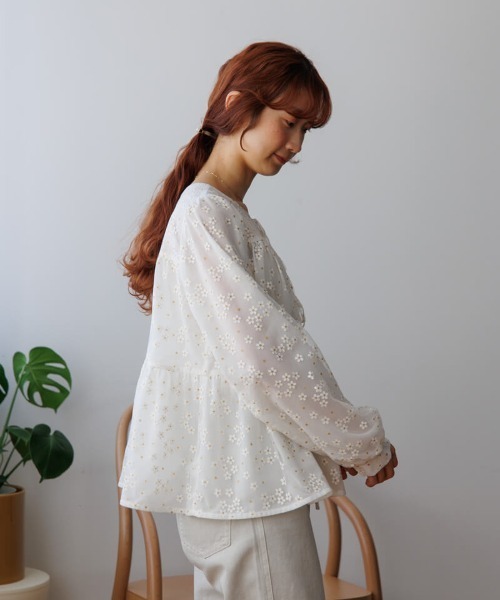 flower（フラワー）の「ブロッサムチュールブラウス（シャツ/ブラウス・レディース・ホワイト・FREE）」の22枚目の写真