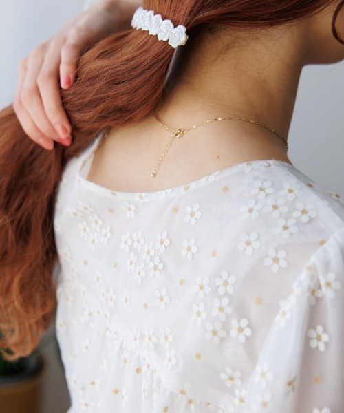 20%OFF】blossom tulle blouse～ﾌﾞﾛｯｻﾑﾁｭｰﾙﾌﾞﾗｳｽ | flower