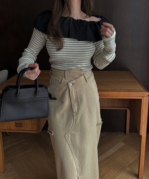 WILLFULLY(ウィルフリー)の「frill turnup off shoulder color schem knit(ニット/セーター・レディース・ブラック/グレー/その他・FREE)」の15枚目の写真