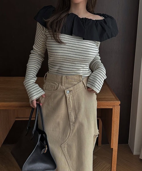 WILLFULLY(ウィルフリー)の「frill turnup off shoulder color schem knit(ニット/セーター・レディース・ブラック/グレー/その他・FREE)」の18枚目の写真