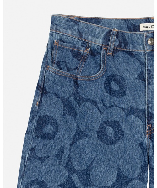 Marimekko 花柄デニムハーフパンツ Mサイズ Marimekko 花柄デニムハーフパンツ Mサイズ