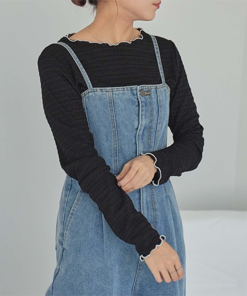 titivate(ティティベイト)の「配色メローカットソートップス(Tシャツ/カットソー・レディース・ホワイト系その他/イエロー系その他/ブラック系その他/ホワイト系その他2・S/M/L)」の3枚目の写真