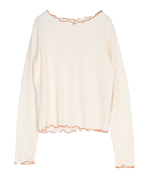 titivate(ティティベイト)の「配色メローカットソートップス(Tシャツ/カットソー・レディース・ホワイト系その他/イエロー系その他/ブラック系その他/ホワイト系その他2・S/M/L)」の9枚目の写真