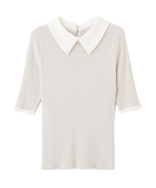 PROPORTION BODY DRESSING（プロポーションボディドレッシング）の「２ｗａｙ襟付き半袖リブニット / 1215170411（ニット/セーター・レディース・グレー/ブラック・FREE）」の17枚目の写真