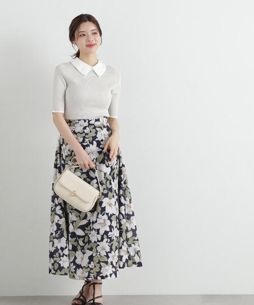 PROPORTION BODY DRESSING（プロポーションボディドレッシング）の「２ｗａｙ襟付き半袖リブニット / 1215170411（ニット/セーター・レディース・グレー/ブラック・FREE）」の21枚目の写真