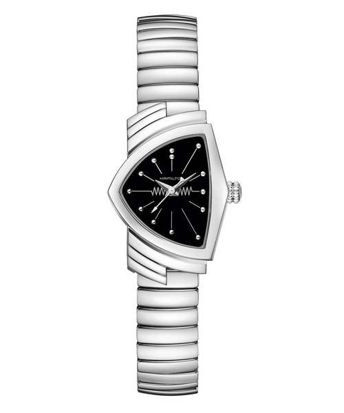 VENTURA（ベンチュラ）の「HAMILTON [ハミルトン] 腕時計 Ventura （ベンチュラ） Quartz クオーツ 24.00MM x 36.5MM ブラック×シルバー（アナログ腕時計・レディース・ブラック・FREE）」の2枚目の写真