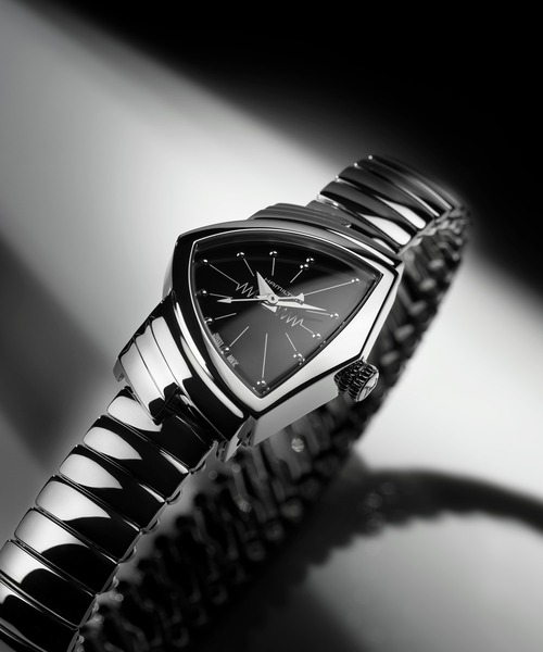 VENTURA（ベンチュラ）の「HAMILTON [ハミルトン] 腕時計 Ventura （ベンチュラ） Quartz クオーツ 24.00MM x 36.5MM ブラック×シルバー（アナログ腕時計・レディース・ブラック・FREE）」の7枚目の写真