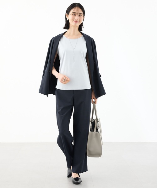 A/C DESIGN BY ALPHA CUBIC（エーシーデザインバイアルファキュービック）の「【接触冷感・UVカット】スムースタンクトップ【綿100%】（Tシャツ/カットソー・レディース・ライトグレー/サックスブルー・LL/M/L）」の12枚目の写真