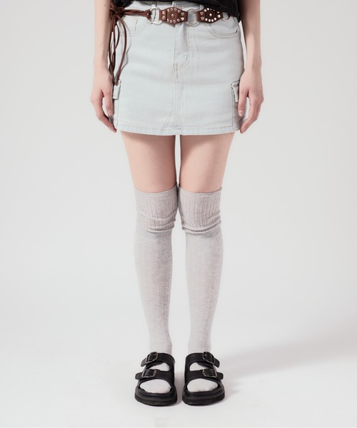 Chick（チック）の「Basic High Socks / 韓国スタイル シンプルレディースハイソックス 無地（ソックス/靴下・レディース・グレー/杢グレー/ブラック/ホワイト・FREE）」の5枚目の写真
