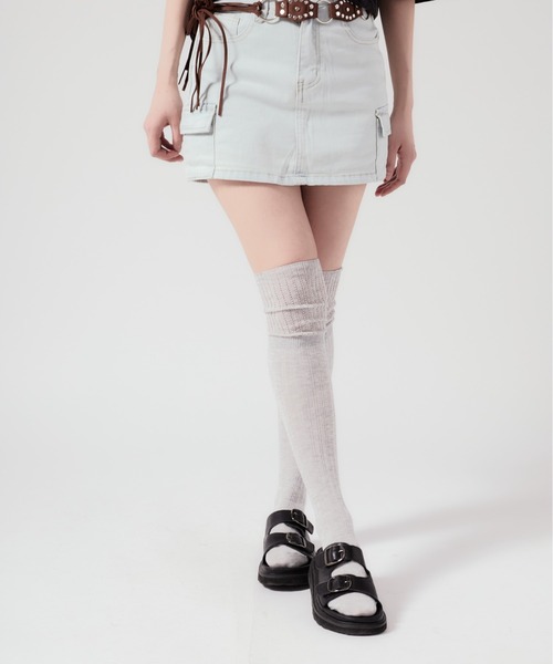 Chick（チック）の「Basic High Socks / 韓国スタイル シンプルレディースハイソックス 無地（ソックス/靴下・レディース・グレー/杢グレー/ブラック/ホワイト・FREE）」の21枚目の写真