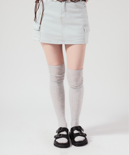 Chick（チック）の「Basic High Socks / 韓国スタイル シンプルレディースハイソックス 無地（ソックス/靴下・レディース・グレー/杢グレー/ブラック/ホワイト・FREE）」の22枚目の写真