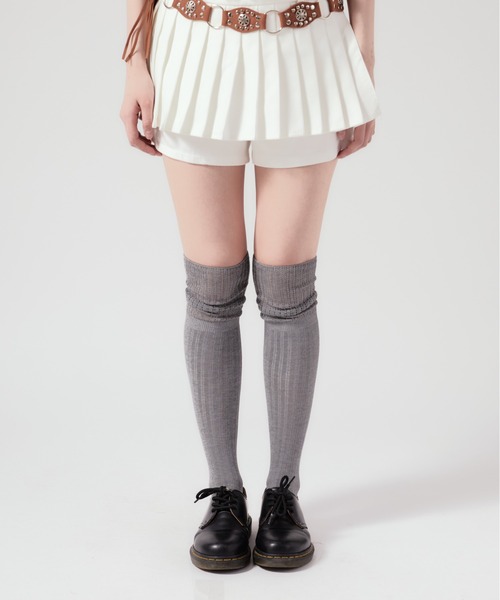 Chick（チック）の「Basic High Socks / 韓国スタイル シンプルレディースハイソックス 無地（ソックス/靴下・レディース・グレー/杢グレー/ブラック/ホワイト・FREE）」の19枚目の写真