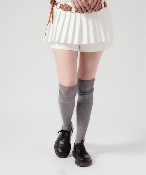 Chick（チック）の「Basic High Socks / 韓国スタイル シンプルレディースハイソックス 無地（ソックス/靴下・レディース・グレー/杢グレー/ブラック/ホワイト・FREE）」の18枚目の写真