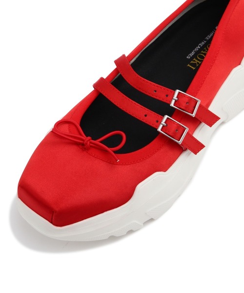 AKIKOAOKI(アキコアオキ)の「AKIKOAOKI/アキコアオキ/別注Giselle - Satin/RED(バレエシューズ・レディース・レッド・38/39/35/36/37)」の11枚目の写真