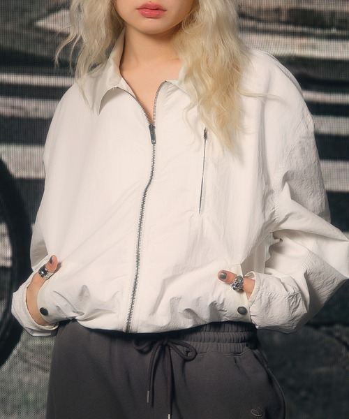 ACLENT ポイントレザーナイロンコンパクトブルゾン ポイントレザーナイロンコンパクトブルゾン｜ACLENT（アクレント）