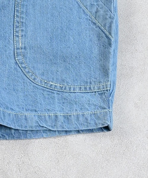 MARKEY'S(マーキーズ)の「デニムスモッキングキュロットパンツ(デニムパンツ・キッズ・ブルー/ライトブルー・80/90/100/110/120/130/140/150)」の9枚目の写真