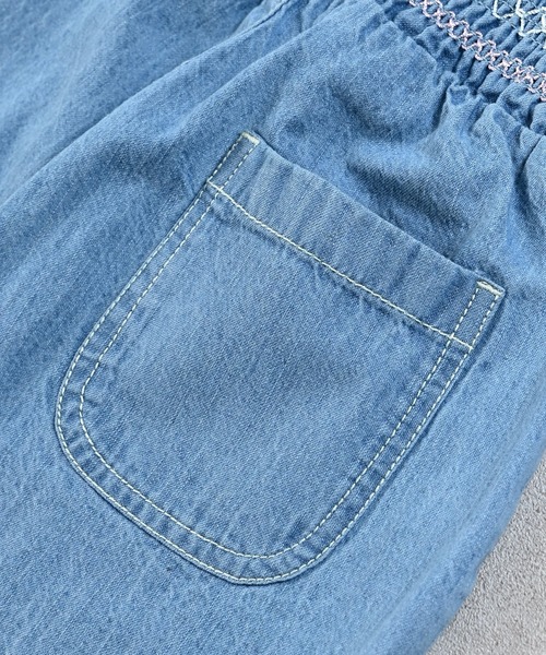 MARKEY'S(マーキーズ)の「デニムスモッキングキュロットパンツ(デニムパンツ・キッズ・ブルー/ライトブルー・80/90/100/110/120/130/140/150)」の12枚目の写真