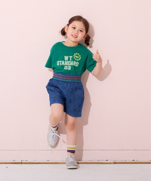 MARKEY'S(マーキーズ)の「デニムスモッキングキュロットパンツ(デニムパンツ・キッズ・ブルー/ライトブルー・80/90/100/110/120/130/140/150)」の16枚目の写真