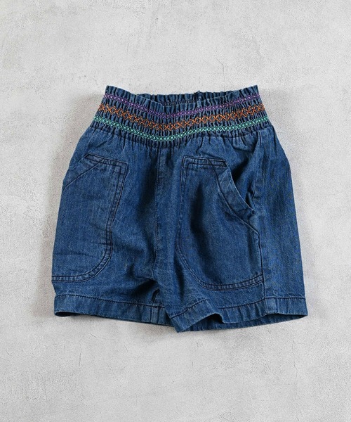 MARKEY'S(マーキーズ)の「デニムスモッキングキュロットパンツ(デニムパンツ・キッズ・ブルー/ライトブルー・80/90/100/110/120/130/140/150)」の18枚目の写真