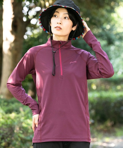 phenix outdoor(フェニックスアウトドア)の「phenix OUTDOOR(フェニックスアウトドア) レディース ハーフジップ長袖Tシャツ ロングスリーブTシャツ (吸水速乾 / 通気性)(Tシャツ/カットソー・レディース・ピンク/ブルーグリーン/マジェンタ・XL/L/M/S)」の17枚目の写真