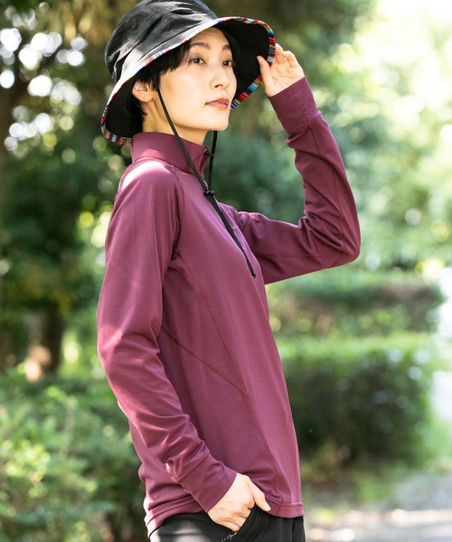 tシャツ phenix OUTDOOR(フェニックスアウトドア) レディース ハーフジップ長袖Tシャツ ロングスリーブTシャツ (吸水速乾 / 通気性 セール】phenix OUTDOOR(フェニックスアウトドア) レディース