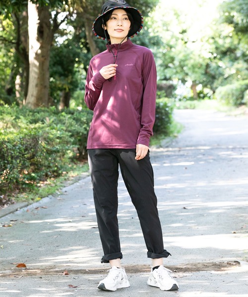 tシャツ phenix OUTDOOR(フェニックスアウトドア) レディース ハーフジップ長袖Tシャツ ロングスリーブTシャツ (吸水速乾 / 通気性 セール】phenix OUTDOOR(フェニックスアウトドア) レディース