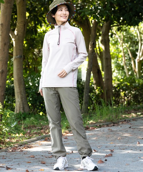 tシャツ phenix OUTDOOR(フェニックスアウトドア) レディース ハーフジップ長袖Tシャツ ロングスリーブTシャツ (吸水速乾 / 通気性 phenix outdoor tシャツ OUTDOOR(フェニックスアウトドア