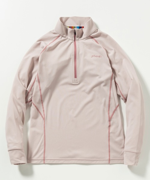 tシャツ phenix OUTDOOR(フェニックスアウトドア) レディース ハーフジップ長袖Tシャツ ロングスリーブTシャツ (吸水速乾 / 通気性 phenix outdoor tシャツ OUTDOOR(フェニックスアウトドア