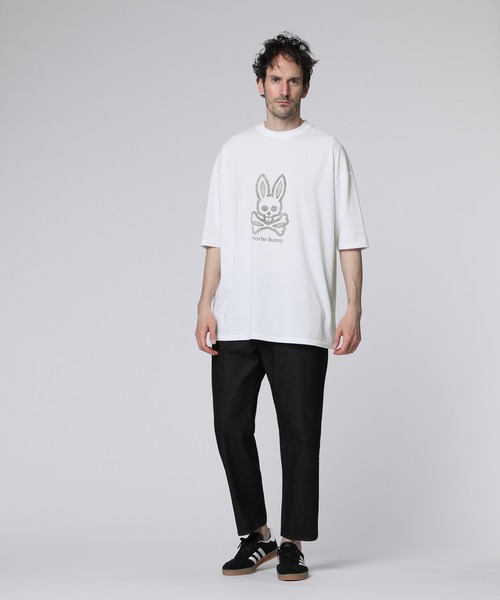 Psycho Bunny（サイコバニー）の「[WEB限定]ハンドライトロゴ  ワイドリラックス Tシャツ（Tシャツ/カットソー・メンズ・ブラック/ホワイト・SMALL/MEDIUM/LARGE/X-LARGE）」の13枚目の写真